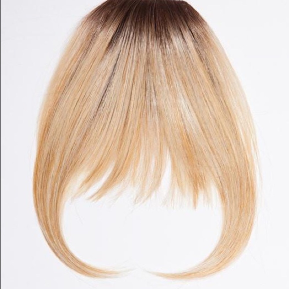 Clip in Bangs by Lux Hair Light Blonde Dark Rooted